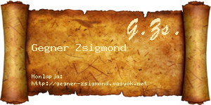 Gegner Zsigmond névjegykártya